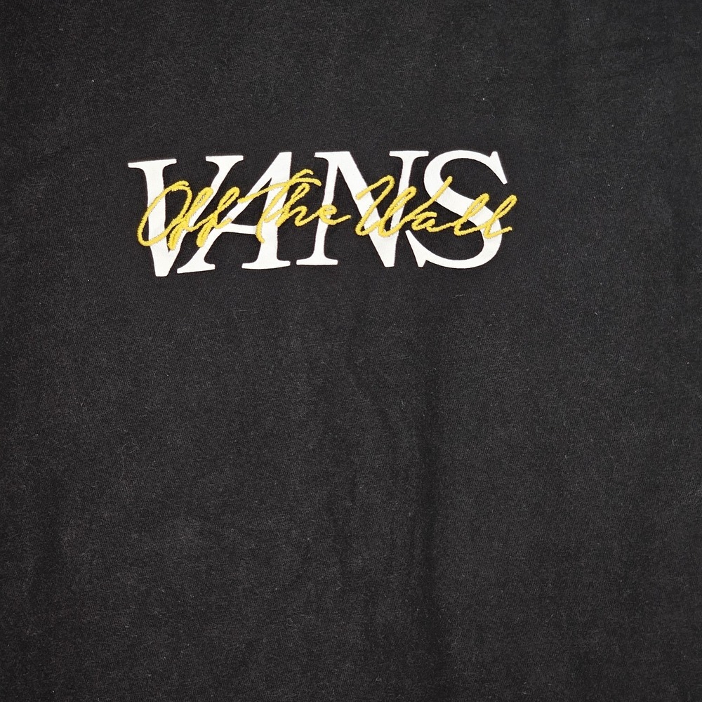 Rare VANS Mens  Black T-SHIRT SIZE L SKATE VANS OFF THE‎ WALL Spelled Out